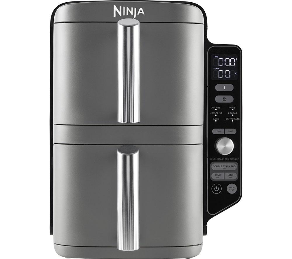 NINJA Double Stack SL400UK Air Fryer - Grey, Silver/Grey NINJA Double Stack SL400UK Air Fryer - Grey, Silver/Grey