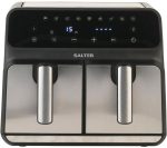 SALTER 5196 7.4L Dual Air Fryer Pro – Black & Stainless Steel, Stainless Steel