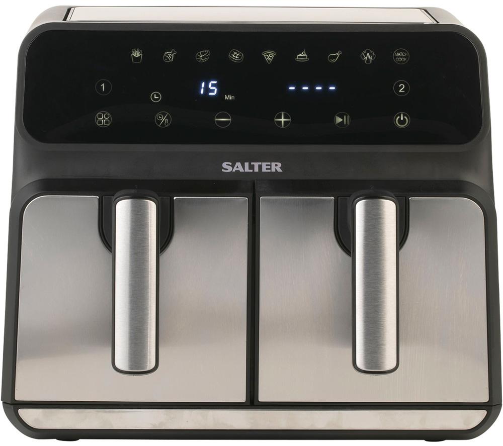 SALTER 5196 7.4L Dual Air Fryer Pro - Black & Stainless Steel, Stainless Steel SALTER 5196 7.4L Dual Air Fryer Pro - Black & Stainless Steel, Stainless Steel