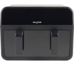 SALTER EK5872 Dual Air Fryer – Black, Black