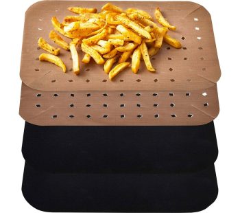 TOWER 9 Litre Dual Air Fryer Liners - Pack of 4, Black,Brown