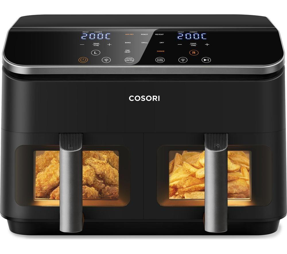 COSORI CAF-R901-AUK Dual Air Fryer - Black, Black COSORI CAF-R901-AUK Dual Air Fryer - Black, Black