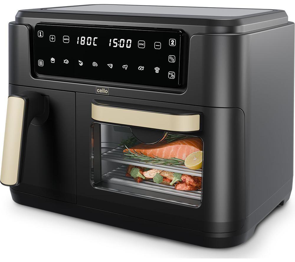 Cello Dual Zone AF901A-BK Air Fryer - Ash Black, Black Cello Dual Zone AF901A-BK Air Fryer - Ash Black, Black