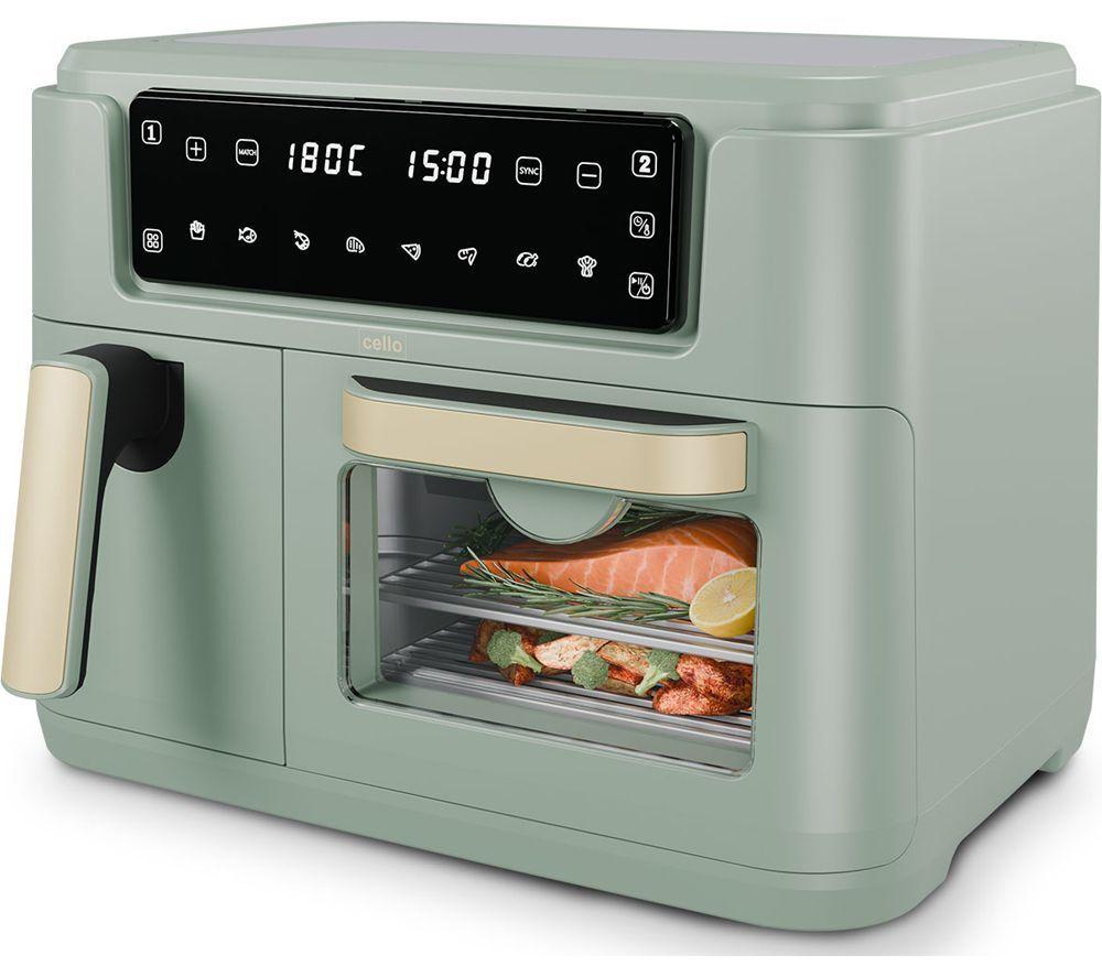 Cello Dual Zone AF901A-GR Air Fryer - Sage Green, Green Cello Dual Zone AF901A-GR Air Fryer - Sage Green, Green